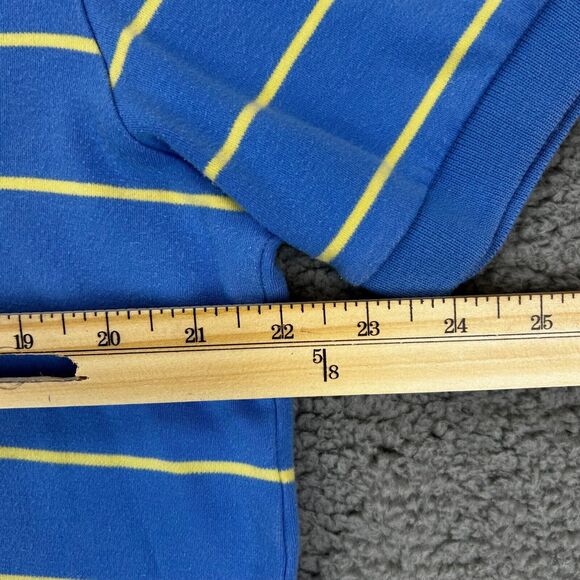 Chaps Mens L Polo Shirt Blue Orange White Stripe 2 Button Golf Shirt w/ LOGO - Picture 8 of 10